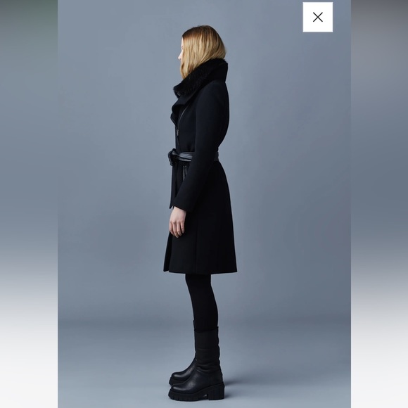 SOLD!!!!! NWOT Mackage Nori wool coat w fur - Picture 4 of 11